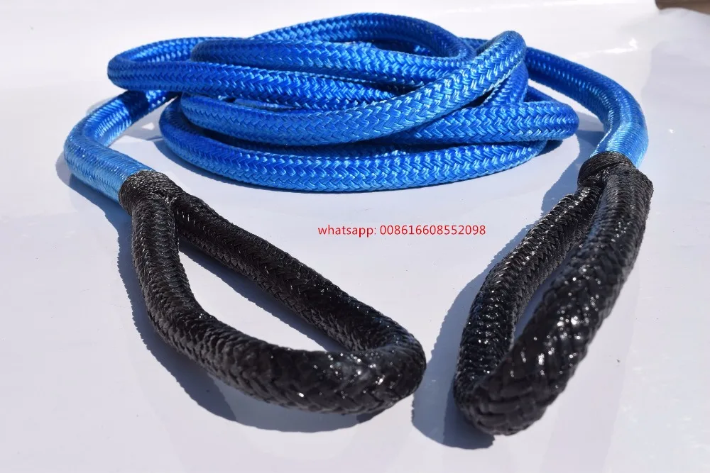 Blue 3/4"*20ft Rope,19mm*6m Double braided Recovery Rope,Energy