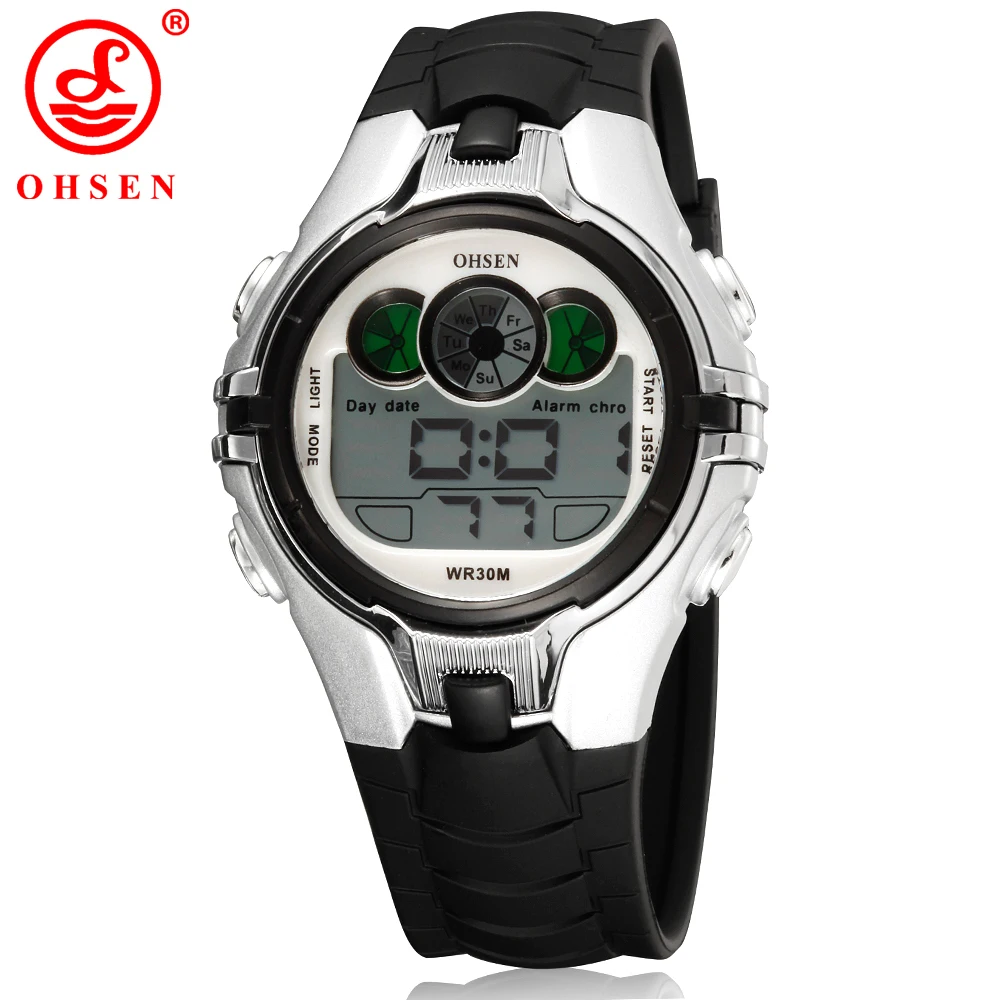 Детские спортивные часы Montre Enfant OHSEN для мальчиков и девочек белые Наручные