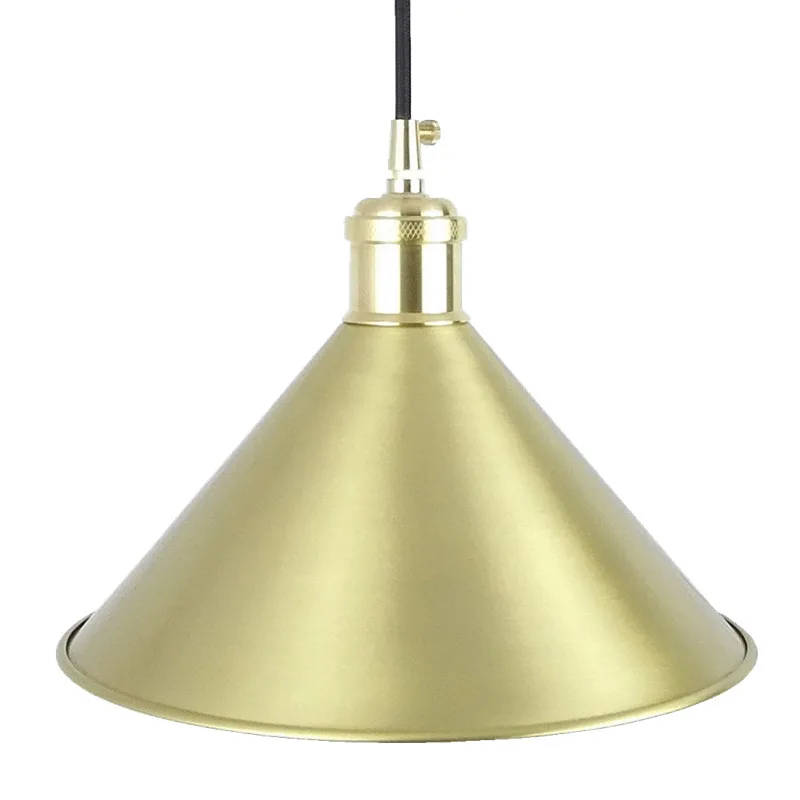 Brass cone shade pendant light edison bulb LED vintage copper shade