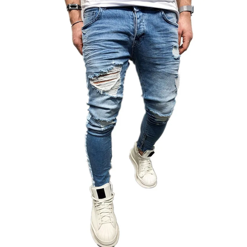 Kot Pantolon Pantalon мужские джинсы новые рваные джинсы для мужчин Новые отверстия девять точек ковбойский стиль маленькие ноги мужские джинсы Homme