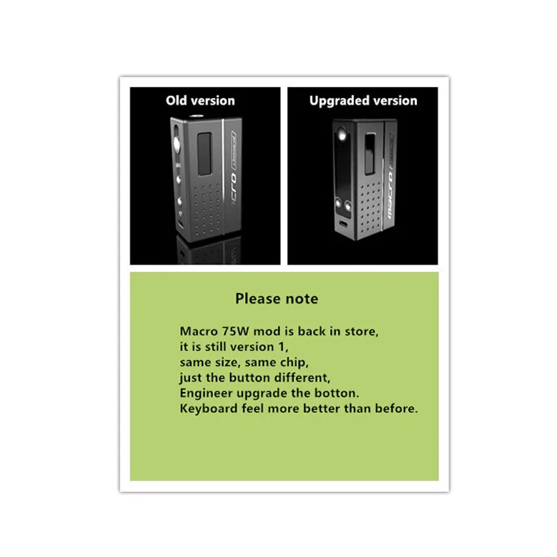 Authentic Sbody Macro DNA75 Box Mod 75w Variable Wattage Vape Box Mod Fit 18650 battery Authentic Sbody Macro DNA75 Box Mod 75w Variable Wattage Vape Box Mod Fit 18650 battery
