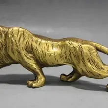 Китайский Фэншуй медный латунный Зодиак Год счастливый статуя тигра