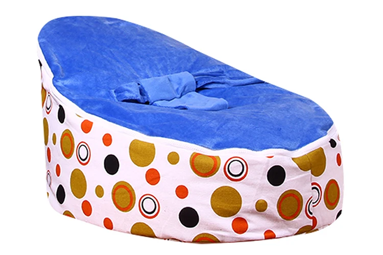 Levmoon коричневый круг печати кресло мешок детская кровать для сна Портативный складной детского сиденья Диван Zac без наполнитель