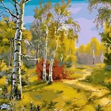 Diy Живопись лес цифровой номер декоративные настенные картины гостиная холст живопись без рамы 40X50 см AOP059