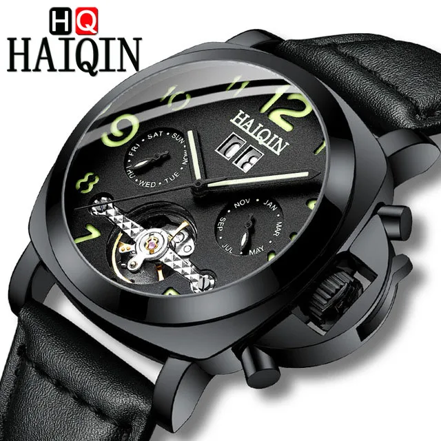 

2019 HAIQIN Men's Fashion Sport Watches Men Automatic Mechanical Watch Military Waterproof Week / Datu Clock Man Wristwatches