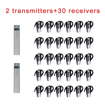 

Wireless Tour Guide System ( 2 handheld Transmitter + 30 Earhook Receiver ) / For Travel Agency Church / Bluetooth Headset