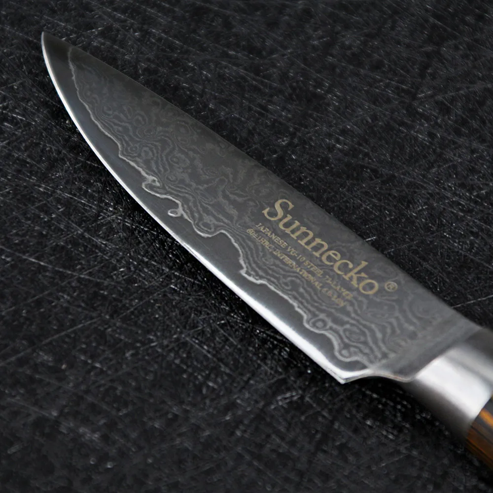 Sunnecko 3 шт. Кухня Ножи набор 7 ''santoku 3.5'' сравнивая 8 ''повар Ножи Sharp japaness VG10 Сталь сильная твердость Пособия по кулинарии Инструменты