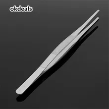 Полезными l30cm/1" длиной Нержавеющая сталь компьютерные наборы кухонные щипцы Прямой пинцет Кухня инструмент серебряного цвета