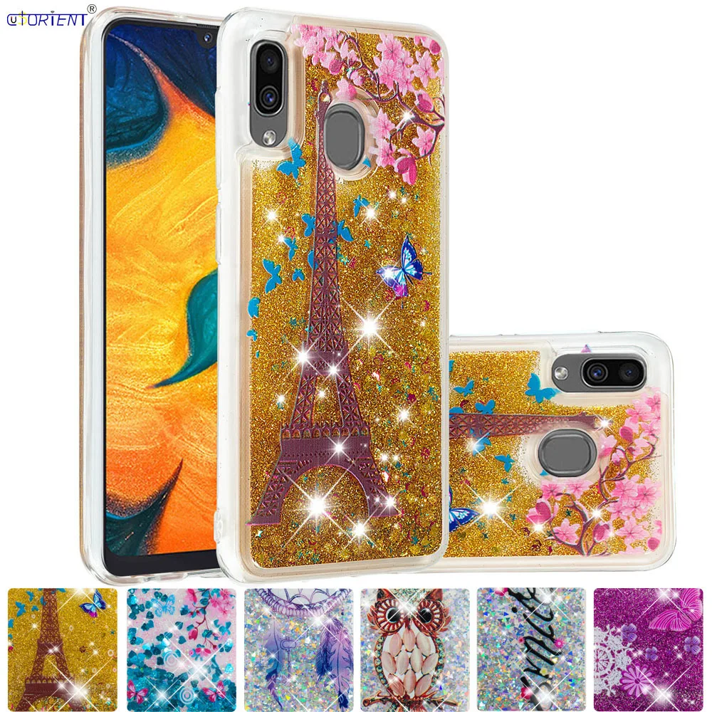 

Bling Soft Cover for Samsung Galaxy Wide4 A30 A20 2019 Cute Dynamic Liquid Glitter Fitted Case Wide 4 SM-A205FN/DS SM-A305FN/DS