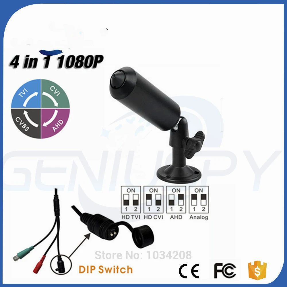 

Latest Sony323 Senor 1080P 4 IN 1 AHD/TVI/CVI/CVBS Mini Bullet Pin hole Camera For Indoor Covert Use&industry