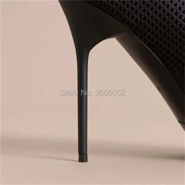 Hauts Cheville Talons Pointu Sur Stiletto Sexy Stretch Slip Femmes Bottes Qianruiti Noir Tricoté Black Chaussures Bout Chaussons Chaussette Femme Tissu BfUT4WwqAS