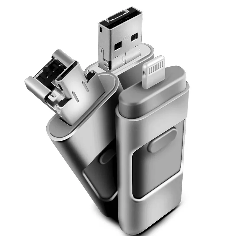 Металлический флеш накопитель 3 в 1 OTG USB 2017 32/64/128 ГБ|metal pen drive|pen drive128gb drive |