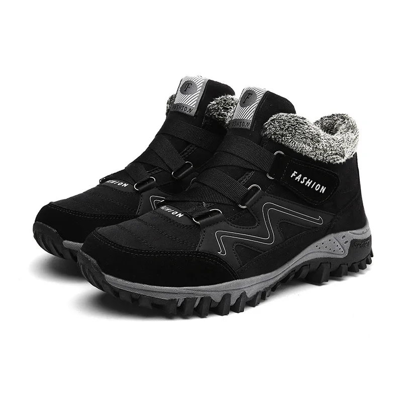 

2018 Winter Boots mens Sneakers Warm Plush Snow Boots mens Ankle Boots Thick Sole Booties Cotton Shoes mocasines hombre schuhe