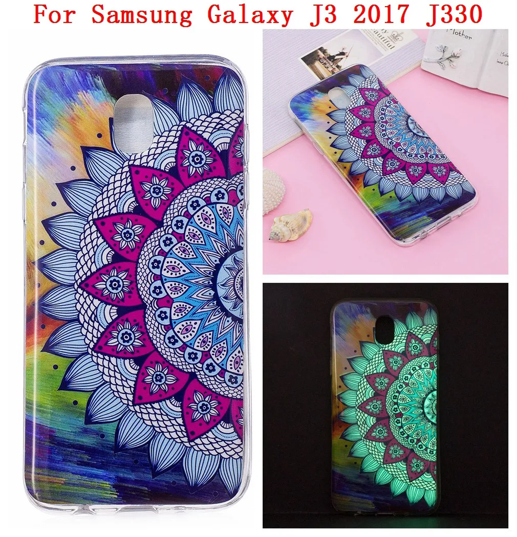 

MuTouNiao Lace Flower Luminous TPU Soft Silicon Case Cover For Samsung Galaxy J3 J5 J7 A3 A5 A8 S6 S7 S8 Edge Plus 2017 2018