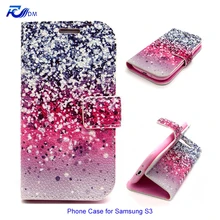 New Product Mobile Phone Case for 4.8″ Samsung S3 Colored Printed Leather Phone Case with Card Holder Magnet Closure