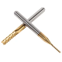 מיל עבור Bit 10 יח חריטה מצופה קידוח חור קרביד Cnc רוטרי Bits, Bit גַיֶצֶת Burrs מיל End עם טיטניום ציפוי עבור (3)