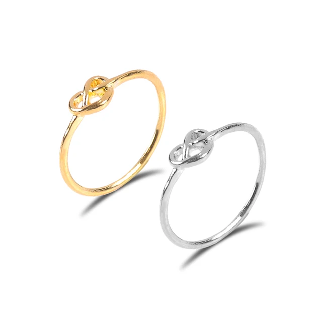 gold silver color Knot heart ring Wedding Rings For Women Square alloy Jewelry B gold silver color Knot heart ring Wedding Rings For Women Square alloy Jewelry B