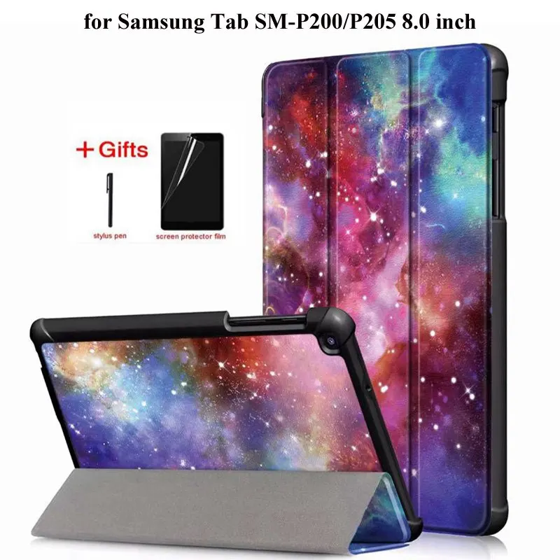 Тонкий кожаный флип чехол для Samsung Galaxy Tab A 8 0 дюймов 2019 S Pen Funda Магнитный SM P200 P205