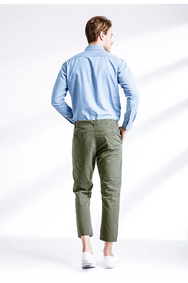 Woodvoice бренд Для мужчин брюки Повседневное мода Slim Fit Брюки-Карго хлопковые штаны прямые брюки одноцветное Дизайн бегунов на открытом