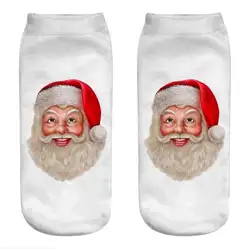 10 пар Носки 3D мультфильм смешной Санта Клаус носок Сумасшедший Симпатичные Новинка печати безбортные носки из дышащей ткани Рождество Meias