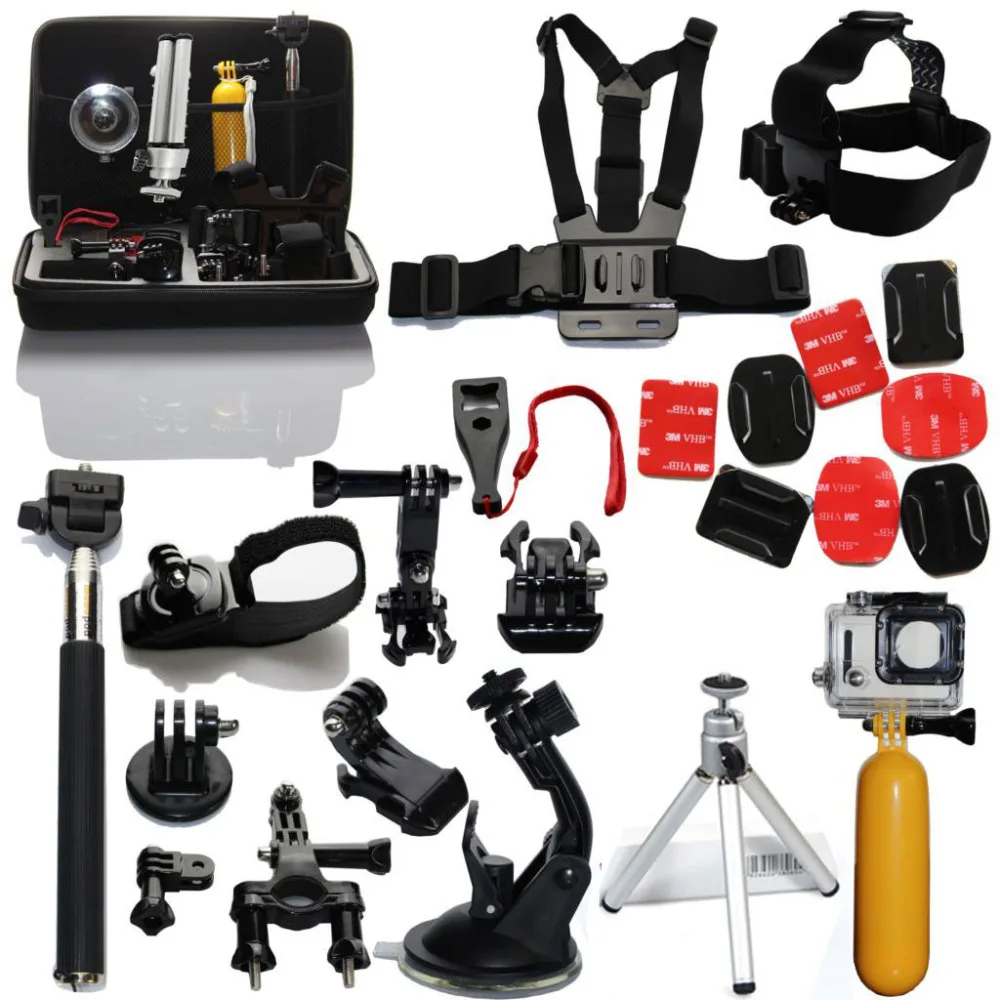 

for GoPro Accessories Set Monopod Pole Floating Head Chest Mount Kit with Case for Go pro Hero4 Hero HD 4 3+ 3 2 1