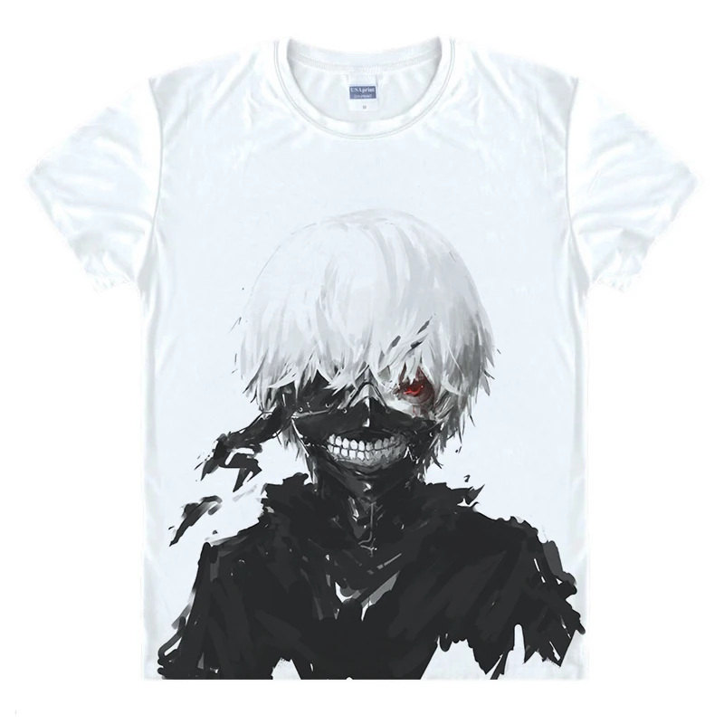 

Tokyo Ghoul T-shirts New Japan Anime Kaneki Ken Adjustable Zipper Cosplay Costume Animation Cartoon Ninja Creative 3D T Shirts