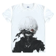 Tokyo Ghoul T-shirts New Japan Anime Kaneki Ken Adjustable Zipper Cosplay Costume Animation Cartoon Ninja Creative 3D T Shirts