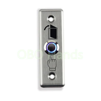 

Free shipping Stainless Steel Door Exit Button Switch With LED Blue Backlight emergency push button switch For Home Security