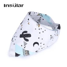 Островная хлопок милые детские нагрудники мультфильм треугольный нагрудник для новорожденных мальчиков и девочек аксессуары двойная кнопка 0-36 месяцев многоцветный