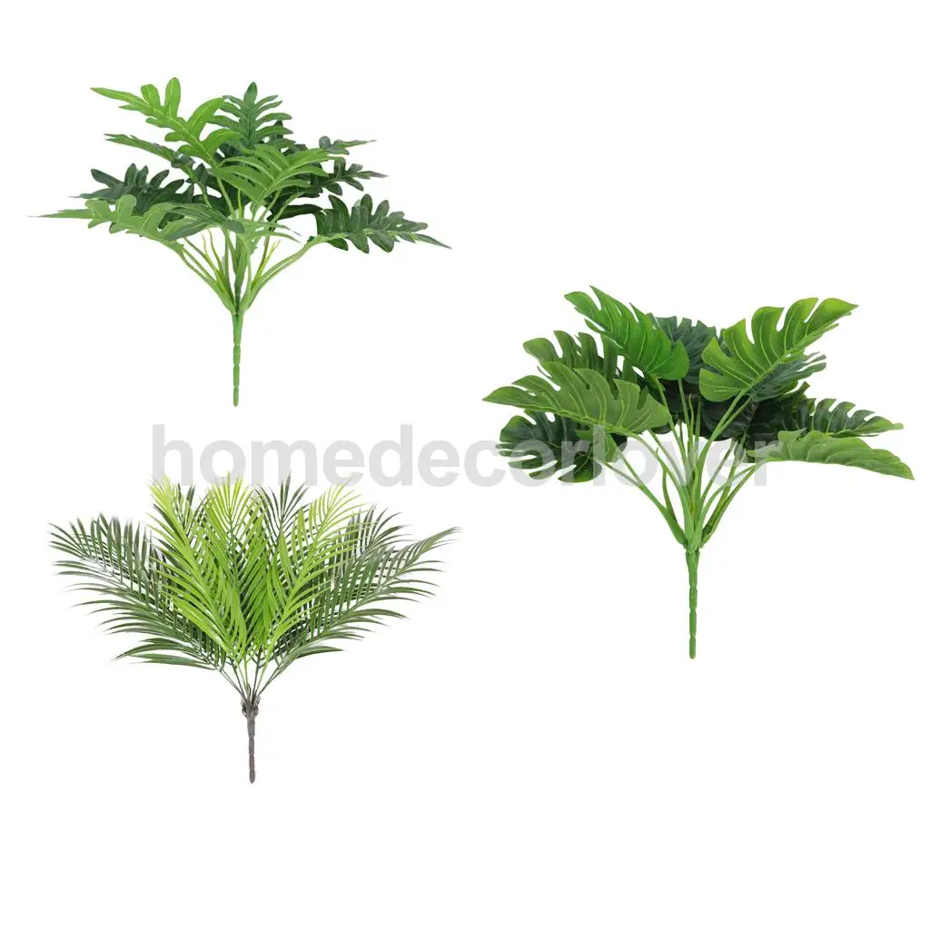 Artificial Plant Leaf Faux Foliage Leaves Plastic Flower for Home Decor Simulation Artificial Plants Vibrantly Colored