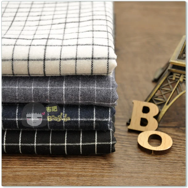 Single yarn dyed cotton plaid single-sided velvet thin soft cloth fabric cloth G-01