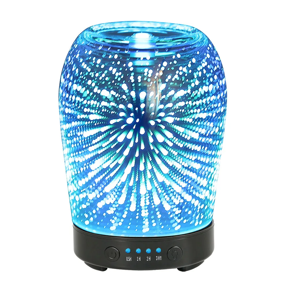 3D Effect Glass Aroma diffuser Ultrasonic 100ML Essential oil diffuser