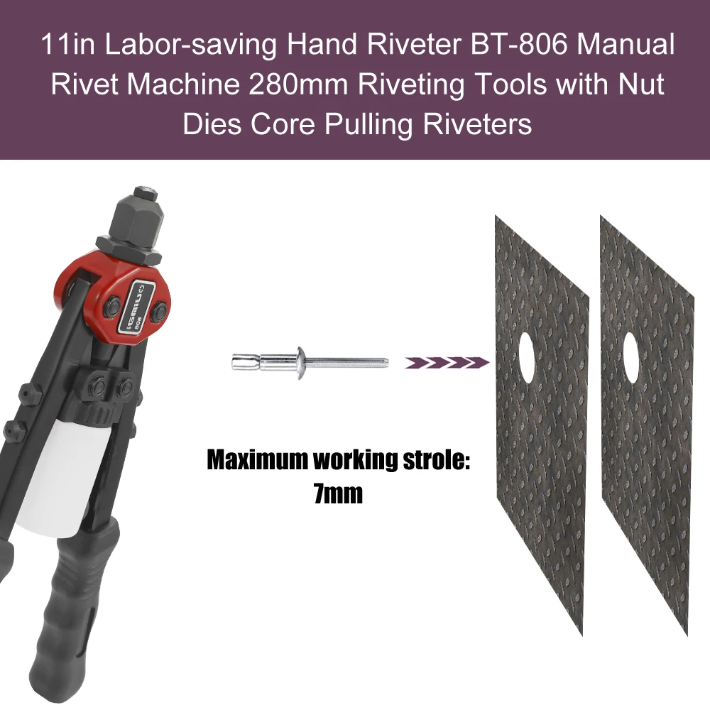11in Рабочая рука клепальщик BT-806 ручная Заклепка машина 280 мм клепальные инструменты с гайкой штампы набор заклепок клепальщики