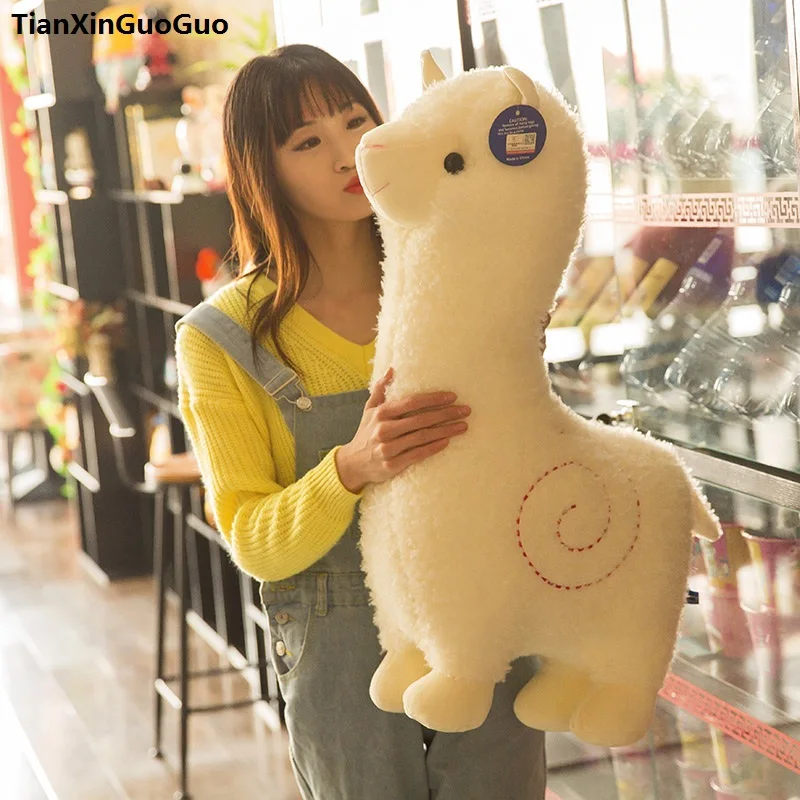 large 65cm lovely cartoon alpaca plush toy font b cute b font white sheep soft doll