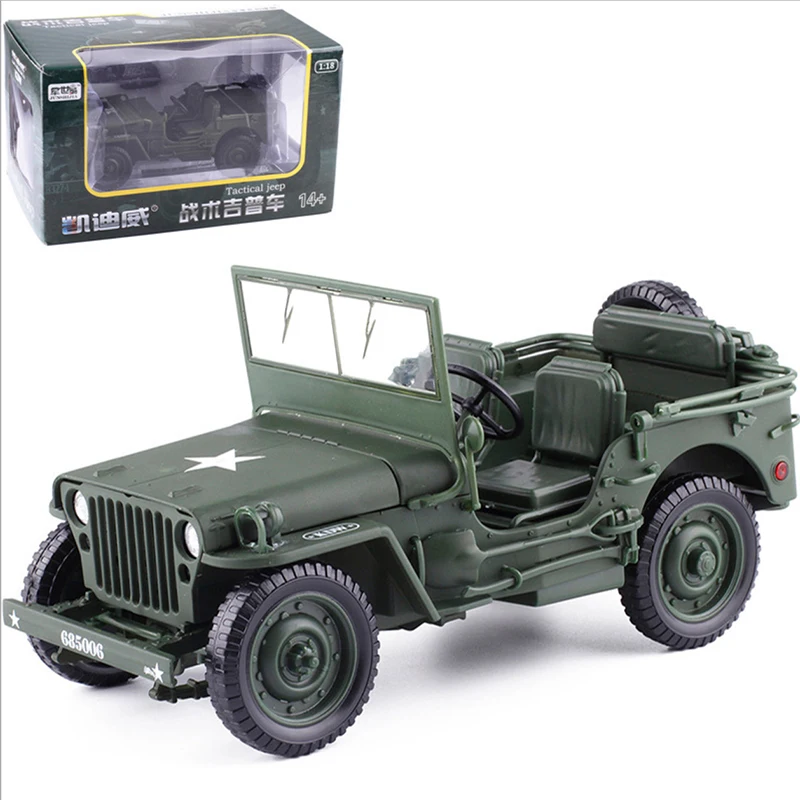 1:18 Военный джип из сплава внедорожник колесница автомобиль тактическая модель