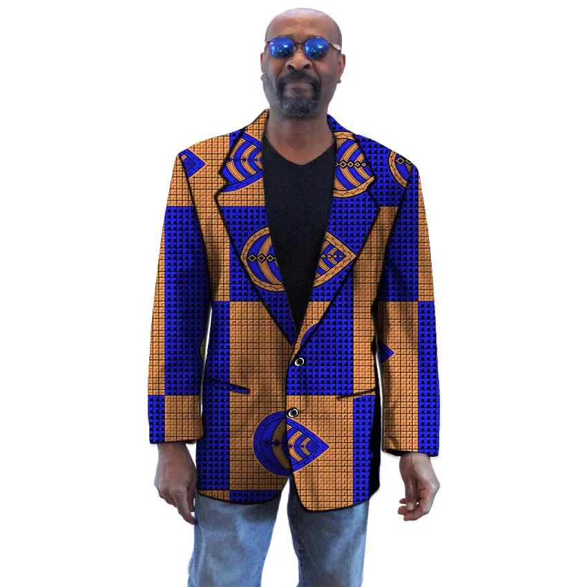 Африканский модный стиль мужской костюм куртка африканская одежда пальто дизайн печать на хлопке, воске, Необычные блейзеры