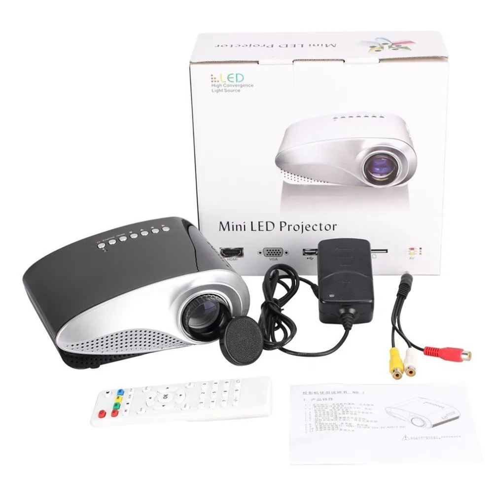RD802 المحمولة جهاز عرض صغير المسرح المنزلي سينما LED LCD متعاطي المخدرات 1080 P USB/VGA/HDMI الطفل الكرتون فيديو سينما فيلم proyector