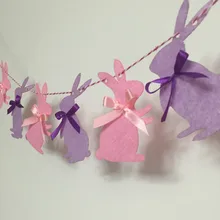 3 м войлочная Милая крольчиха баннер подвесная Гирлянда Свадьба День рождения декоративная Растяжка бандаж питания