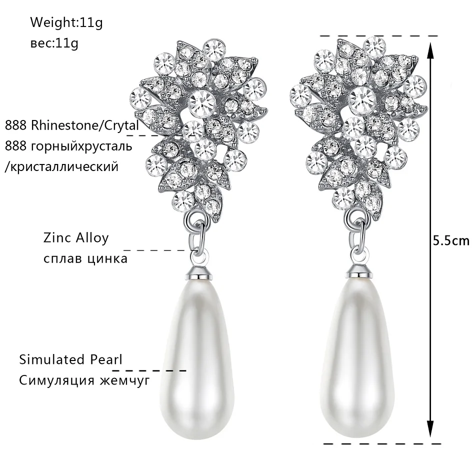 Mecresh новые Весенние Свадебные висячие серьги с искусственным жемчугом для женщин, вечерние висячие серьги с кристаллами в виде листьев, свадебные ювелирные изделия MEH1024