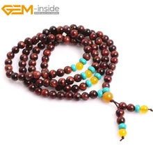Драгоценный камень-внутри 6 мм 8 мм натуральный камень буддистская молитва тибетские бусы мала четки для чтения мантр браслет-Четки для мужских украшений