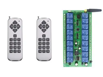 

top! DC12V 24V Wide voltage 18CH 18Channe RF wireless remote control switch System, 2 X Transmitter + 1 X Receiver,315/433 MHZ