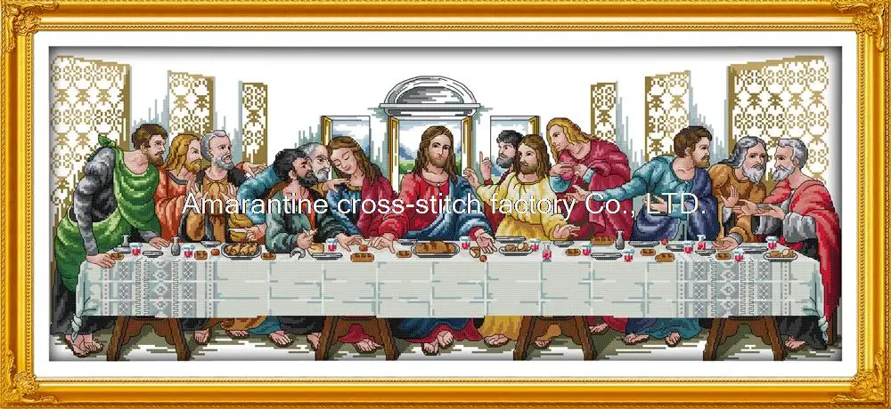 

The Last Supper DMC Cross Stitch Pattern DIY Needlework 14CT 11CT Counted Cross Stitch Kits for Embroidery Cross For Home Decor