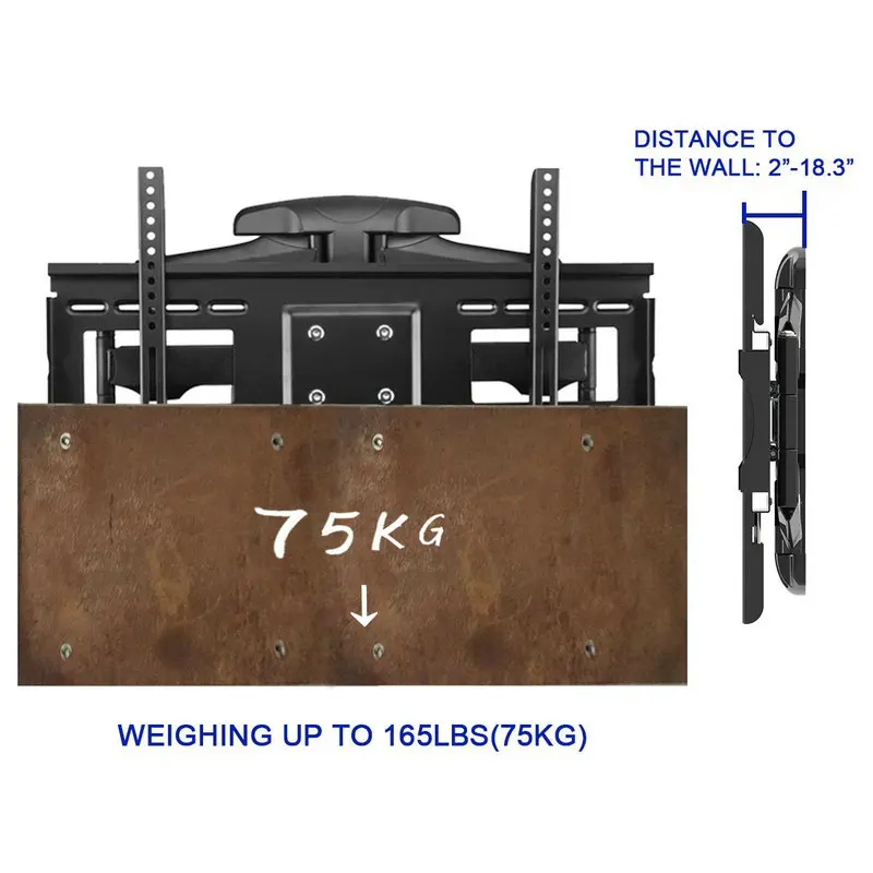 Suptek шарнирный полный движения ТВ настенный кронштейн для 3"-75" светодиодный жк плазменный телевизор s до 165 фунтов MA80A