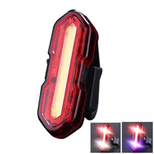 Ciclismo bicicleta luz trasera USB Bicicletas linterna COB LED Seguridad luces traseras MTB luz bici 2 color 5 modo flash ciclo Iluminación Bicicletas S