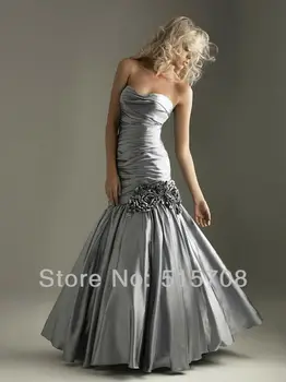 

Mermaid Sweetheart Off the Shoulder Gray Long Cheap Formal Gown Bridesmaid Prom Evening Dresses Size 2 4 6 8 10 12 14 16