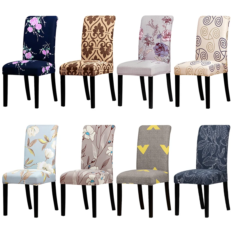 Printing flowers universal size Chair Cover checked pattern Covers seat cover Hotel Party Banquet housse de chaise decor | Дом и сад