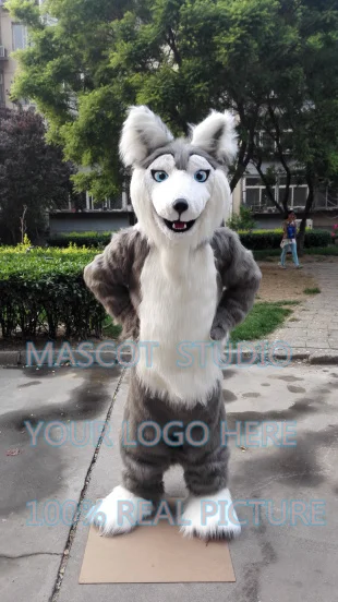 Mascot Realistic Husky Huskie Mascot Costume Dog Fursuit Custom