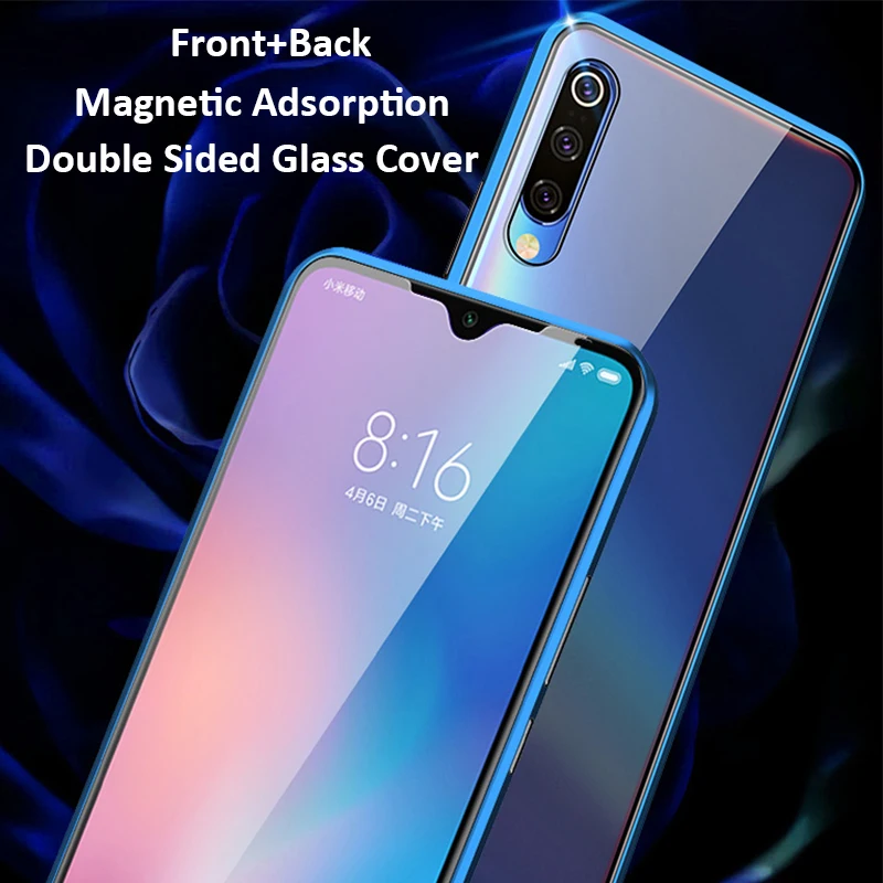 360 Full Magnetic Phone Case For Xiaomi Mi 9 9 SE Double Sided Glass Cover Aluminum Metal Bumper Redmi K20 K20 Pro Note 7 Case