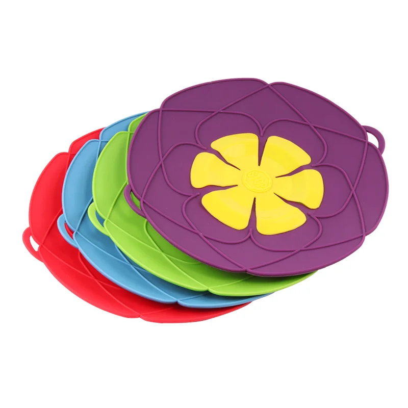 

Multi-function Cooking Tools Flower Cookware Parts Silicone Boil Over Spill lid Stopper Oven Safe For Pot/Pan Cover Diameter 26c