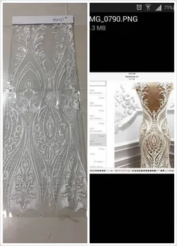 

S-61226 Free shipping 5 yards Polyester mesh fabric with stones embroidered pattern tulle embroidery lace fabric